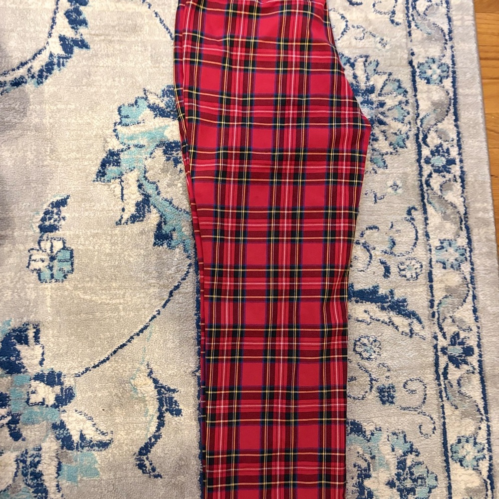 J. Crew Factory Red Plaid Ankle Pants